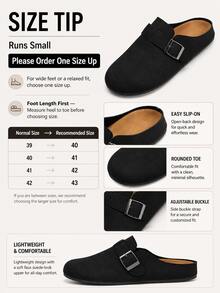 Men's Slip-On Slippers, Flat, Non-Slip, Comfortable For Indoor And Outdoor Wear. Please Order One Size Up As It Runs Small. - Black - View 5