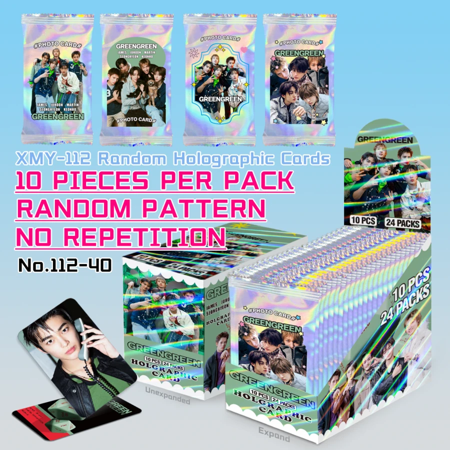 10张 COER、Cor.Tis、GREENGREEN、REDRED、JAMES、JUHOON、MA.RTIN、SEONGHYEON、KEONHO、Kpo.P 粉丝周边商品,新专辑及歌曲,随机10张小卡,全息卡,明星应援卡,新专辑小卡,明星卡,节日礼物,小礼物,收藏品 - 彩色 - 查看 1
