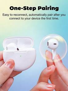 Wireless Earbuds With Bluetooth, Sweat-Resistant White Design, Built-In Microphone For Clear Calls, Long Battery Life, Comfortable Earphone Stem Shape, Suitable For IOS And Android Devices, Perfect For Fitness, Running, And Daily Use - White - View 3
