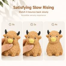 Cute Highland Cow Squeeze Toy, Soft Slow Rebound Stress Relief Toy, Japanese Animal Theme Anti-Anxiety Sensory Toy, Hand-Held Toy Suitable For Home, Perfect Birthday Holiday Party Gift For Kids And Adults - Multicolor - View 8