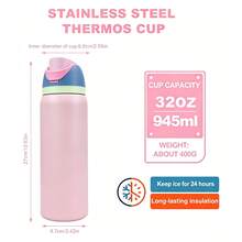 0wa Laa Pink Stainless Steel Cup, With A Capacity Of 32 Oz (945 Ml), Can Retain Heat For Up To 24 H. It Can Keep Both Hot And Cold Beverages Warm, Suitable For Brewing Coffee. The Design Is Exquisite And It Is Suitable For Use In Various Occasions. - Dusty Pink - View 5