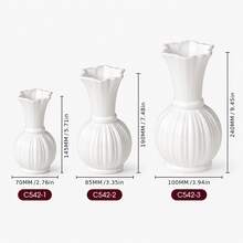 1pc A Floor-Standing Plastic Vase/Flower Pot With Faux Flowers, Perfect For Vintage Home Decor And Use With Fresh Or Dried Flowers – Ideal For Living Room Decorations And Desktop Displays. - Vase - View 3