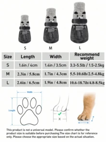 4 buah Kaos Kaki Hewan Peliharaan Tahan Air, Anti Selip, Tahan Gores, Hangat, Lembut, Bernapas, Tahan Lama, Dapat Digunakan Kembali, Mudah Dipasang dan Dilepas, Desain Manset Elastis, Tahan Lama, Pas Nyaman, Cocok untuk Anjing Kecil, Kucing, Anjing Teddy, Anak Anjing dan Anak Kucing. Tidak Luntur, Perlengkapan Pelindung Kaki yang Dirancang Khusus untuk Hewan Peliharaan, Sempurna untuk Hari Adopsi, Jalan-jalan Harian di Dalam dan Luar Ruangan, Berlari, Bermain, dan Cuaca Dingin Musim Dingin. Sol Anti Selip Melindungi Cakar Hewan Peliharaan dari Tanah Dingin dan Basah, Kotoran dan Cedera, Perlindungan Kaki Hangat yang Penting untuk Hewan Peliharaan - Hitam - View 4