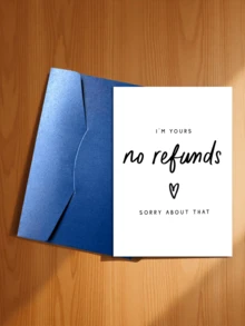 1pc "I Am You, No Refund" Cute & Heartwarming Anniversary Greeting Card, Suitable For Partner (Random Color Envelope Included), Back To School, School Supplies - "I'm Yours No Refunds" - View 13