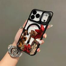 Funda para teléfono - Una cubierta de metal para la cámara con estampado de leopardo y diseños de Redemption, con impresión UV magnética, compatible con iPhone 17, 16, 15, 14, 13 y 12 Pro Max/Pro/Plus Series.Perfectos como regalos para amigos y familiares durante Halloween - Negro - Ver 7