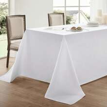 1/3 Paquete de Mantel Desechable de Plástico Blanco, Mantel Rectangular Desechable Blanco Ligero Adecuado para Fiestas, Cumpleaños, Bodas, Picnics, Decoración de Mesa de Cocina y Comedor en el Hogar - B - Ver 5