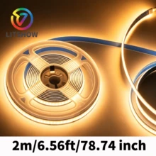 LITSHOW 可调光 COB LED 灯带 - 8mm 超薄柔性橡胶条，触摸/挥手感应控制，5 个 USB 接口，适用于电视背光、卧室、橱柜、衣柜等，高亮度 LED 照明，现代风格 - 3000K Warm White - 查看 7