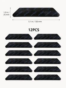 12PCS Rug Grippers – Anti-Curl Non-Slip Carpet Pads, Washable & Reusable, Keep Corners Flat On Wood, Tile, Laminate & Vinyl Floors - Black - View 8