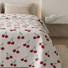 Made In Turkey | Single Size Pique Bedspread, 100% Cotton, Breathable Lightweight Weave, Soft Touch, Suitable For All Seasons - Red and White - View 6