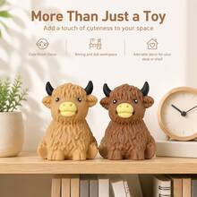Cute Highland Cow Squeeze Toy, Soft Slow Rebound Stress Relief Toy, Japanese Animal Theme Anti-Anxiety Sensory Toy, Hand-Held Toy Suitable For Home, Perfect Birthday Holiday Party Gift For Kids And Adults - Multicolor - View 6