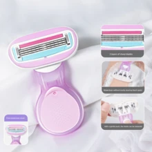 3pcs Stainless Steel Eyebrow Grooming Kit, Portable Eyebrow Razor/Tweezers/Brush Comb, For Eyebrow Shaping, Removing Fine Hairs, Applying Eyelid Tapes, Anti-Scratch - Purple - View 2