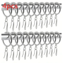 10pcs Metal Curtain Rings And 10pcs Metal Hooks, Suitable For Windows, Doors Or Shower Curtains. Metal Curtain Rings With Eyelets For Pleated Curtains. Durable Metal Hooks. Home Decor Hardware. Elegant Window Decoration. Smooth Surface. - Multicolor - View 12