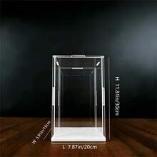 1pc Transparent Acrylic Display Case - Showcase Cabinet, White Base, Multiple Size Options, Dustproof Desktop Organizer Stand - Contemporary Style, Action Figure Plastic Material, Car Model, Collectibles, For Room, Store And Office Desk Storage - White Display Box - View 40