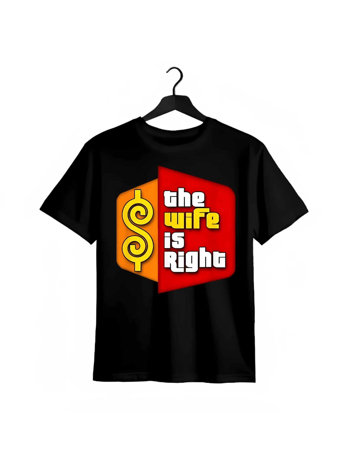 [100% Cotton] Always Right Humor Tee - Soft Cotton Couples T-Shirt - Black - View 1