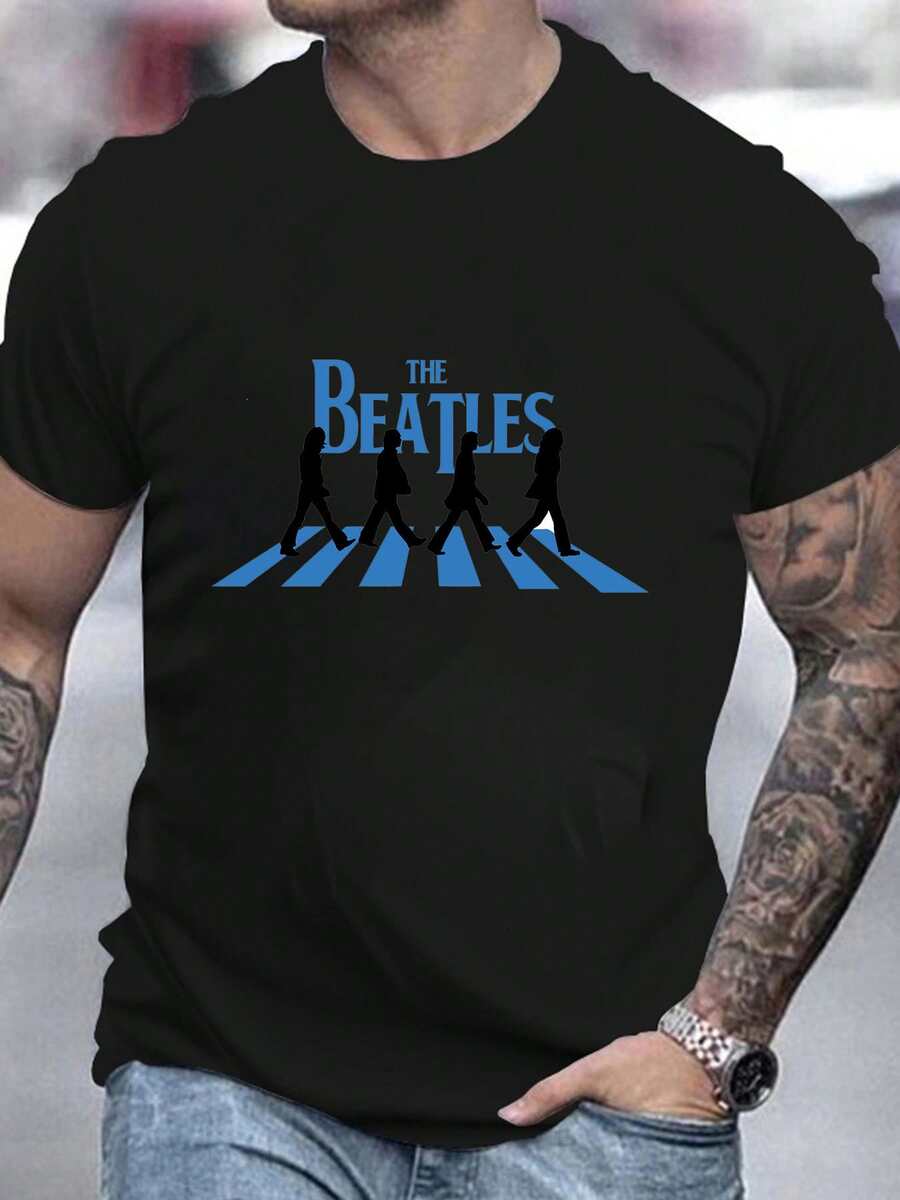 Men T-Shirts - 黑色 - 查看 1