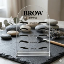 Modern Arch-Shaped Transparent Acrylic Eyebrow Display Board - Professional Beauty Salon Eyebrow Tattooing & Shaping Style Menu Guide, High-End Desktop Decor For Studios,Bedroom Room Decor,Back To School - View 7
