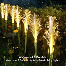 1pc Reed Solar LED Lights: Waterproof Outdoor Garden Landscape Lights; Solar-Powered Garden Lights For Decorating Pathways, Flower Beds, And Lawns - Warm White - View 4