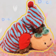 1 Bộ quần áo ấm áp kẻ sọc cho thú cưng, quần áo cho chó, quần áo cho mèo, phù hợp cho chó Teddy, Poodle, Maltese. - Đỏ - Xem 9