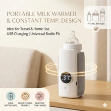 Penghangat Botol Bayi Nirkabel Portabel, Layar Digital Cerdas, Dapat Diisi Ulang USB, Dudukan Mobil, Kontrol Suhu ASI, 6 Pengaturan Suhu, Perlengkapan Perjalanan/Pemberian Makan Malam Universal, Fungsi Ganda: Menghangatkan Susu, Teh, Makanan Kaleng, 2000mAh - MultiWarna - View 1