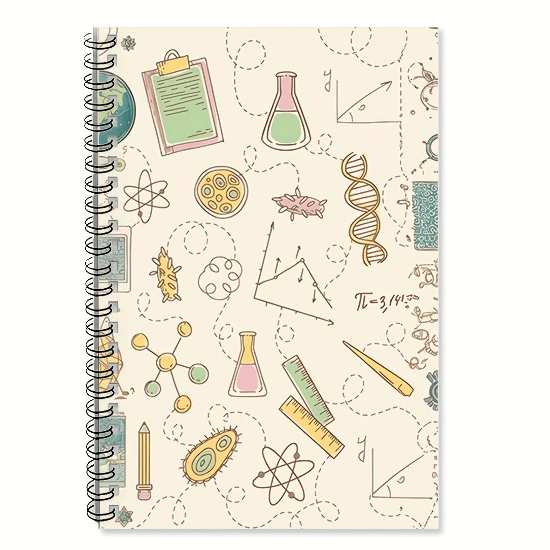 1 pieza Cuaderno espiral con ilustraciones biomédicas - 5.7"X8.3" Cuaderno de rayas universitarias, hecho de papel de alta calidad, conveniente para tomar notas, aprender y escribir creativamente - Ideal para estudiantes y profesionales - O - Ver 1
