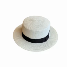 1 pièce Chapeau de paille d'été unisexe, chapeau de plage tressé pour la protection contre le soleil, utilisation pour les vacances et les voyages à la plage - Multicolore - Voir 2