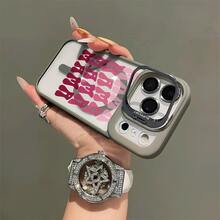 Funda para teléfono - Cubierta de cámara de metal con impresión UV magnética que presenta patrones de la etiqueta Pink Charm Hot Mom, diseñada para las series  17, 16, 15, 14, 13, 12 Pro Max/Pro/Plus.Perfectos como regalos para amigos y familiares durante Halloween y Navidad. - Negro - Ver 4