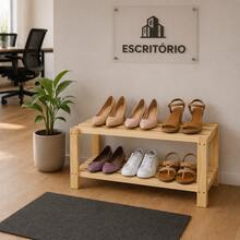 Two-Tier Wooden Shoe Rack Organizer For Multipurpose Use - 查看 2