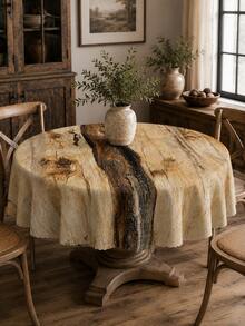 1pc Rustic Wood Grain Tablecloth, Farmhouse Style Retro Printed Tablecloth, Waterproof Fabric Suitable For Dining Room, Kitchen, Outdoor Picnic, Home Decor - Multicolor - View 10