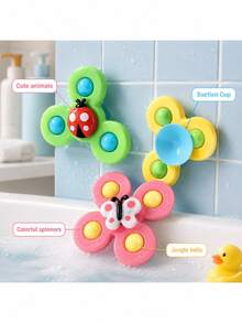 Baby Bath Suction Cup Cartoon Insect Windmill Toy, Butterfly Ladybug Bee Rotating Toy, Suitable For Toddler Boys And Girls Bathtub Wall Use - Multicolor - View 5