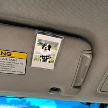 1pc Personalized Car Visor Photo Frame Clip, Custom Photo Car Decor, Couple Gift, Cute Pet, Wallet Photo Frame, Durable And Stylish, Car Accessories, Car Visor, Vehicle Accessories, Stylish Clip-On Design - Sunshade Photo Frame Clip - View 2
