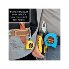 1 pezzo Cintura portautensili regolabile con chiusura a strappo, cintura portatile con chiusura a strappo, portautensili in ferro, supporto per attrezzi senza mani per la vita, fibbia a sgancio rapido adatta per metro a nastro, pinze e cacciavite, pratica tasca portautensili da vita per falegnameria, elettricista e lavoro quotidiano, accessorio da lavoro pratico - Multicolore - Visualizzare 9