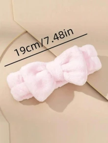 1pc Women's Bow Headband, Flannel Facial Wash Headband Hair Accessory For Summer, Suitable As Halloween, Christmas, New Year, Mother's Day, Father's Day And Valentine's Day Gifts, Unisex, Mother's Day Gift, Bedroom Decor, Garden, Kitchen Decor, Summer, Beach, Travel Essential, Room Decor, Stress Relief Toy, Graduation - Multicolor - View 4