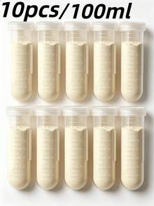 1/5/10pcs Graduated Milk Powder Storage Tube Leak Proof Screw Lid Infant Formula Container Portable Travel Snack Fruit Powder Storage Bottle - Transparent - View 14