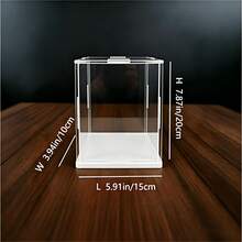 1pc Transparent Acrylic Display Case - Showcase Cabinet, White Base, Multiple Size Options, Dustproof Desktop Organizer Stand - Contemporary Style, Action Figure Plastic Material, Car Model, Collectibles, For Room, Store And Office Desk Storage - White Display Box - View 29