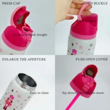 Nutcrackers Cartoon Water Stainless Steel Bottle 32oz, 945ML, With Straw,3pc Sell Together ,Heat Preservation Time More Than 24 Hours, Cold And Hot Water Can Be Insulated, Can Make Coffee, Frozen Drinks, Beautiful Appearance, Exquisite Workmanship, Suitable For Camping, Work, Indoor And Outdoor Use. - 白色 - 查看 4