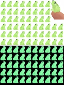25 piezas de esculturas de ranas verdes miniatura de resina, miniaturas de ranas que brillan en la oscuridad, decoración de paisaje, accesorios para el hogar DIY - Rana - Ver 1