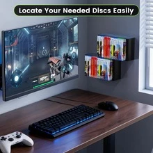 Giá đựng trò chơi điện tử, giá đỡ đĩa game 16 hoặc 32 khe, giá treo tường 2 tầng dành cho các hộp game P5 P4 P3, X-One, X Series X/S, SW và SW2, giá để bàn hoặc giá trưng bày trên sàn. - Xem 6