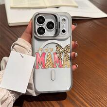 Funda para Teléfono - Funda para Teléfono Móvil con Diseños de Etiquetas "Hot Mom Sweetheart", Cubierta Metálica para Cámara, Impresión UV Magnética, Compatible con iPhone 17, 16, 15, 14, 13, 12 Pro Max /Pro/Plus Series, Regalos de Halloween, Navidad y Acción de Gracias para Amigos y Familiares - Negro - Ver 5