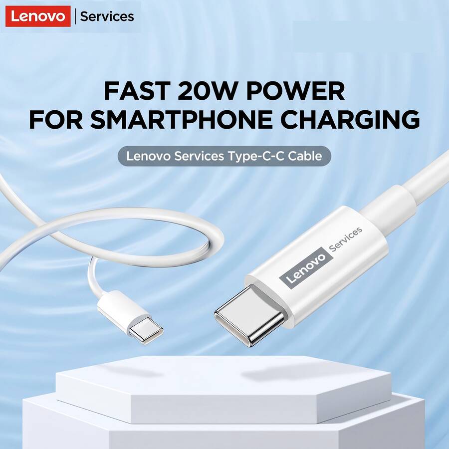 27W/20W/12W 快充线,兼容苹果/安卓设备,USB Type-C/USB Lightning接口,Type-C-Type-C/Type-C - 白色 - 查看 1