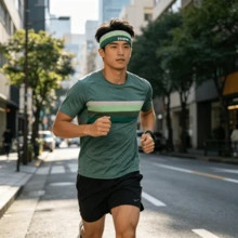 1件男士運動吸汗透氣跑步健身髮帶 中性時尚壓髮頭巾 戶外穿戴用 - 彩色 - 查看 6