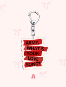 1個/7個 紅色與白色 ARMY 壓克力鑰匙圈，ARIRANG Love Song 吊飾，K-Pop 粉絲包包與手機裝飾禮物 - 彩色 - 查看 2