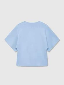 Cárdigan casual de mujer de unicolor con botones, adecuado para verano y otoño - Celeste - Ver 9