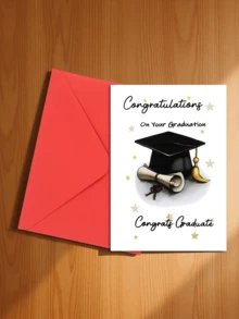 Tarjeta de felicitación única para celebrar la graduación y sobre - Regalo perfecto para amigos y familiares - Diseño de dibujos animados - Temas inspiradores - Adecuado para estudiantes universitarios y de secundaria - A - Ver 15