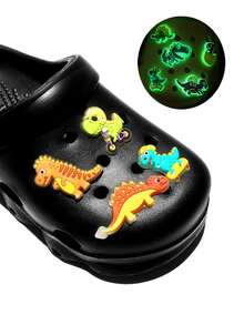 HOEASE Youngsters' EVA Garden Clogs, EVA Beach Shoes, Breathable Slip-On Design With Luminous Cartoon Charms For Boys And Girls, All-Season Footwear - Black - View 3