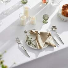 1/3 Paquete de Mantel Desechable de Plástico Blanco, Mantel Rectangular Desechable Blanco Ligero Adecuado para Fiestas, Cumpleaños, Bodas, Picnics, Decoración de Mesa de Cocina y Comedor en el Hogar - B - Ver 4