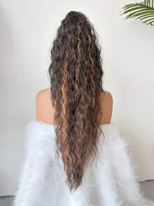 WaveTrip Synthetic Long Curly Hair Bun, Heat-Resistant Wavy Hair Bun, 22"/26"/30" Ombre Color - Brown Ombre - View 2
