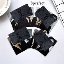 8pcs Photo Cards Set, LOMO Fansite Cards, Fan Collectibles, Music Lover Collectibles - Black - View 1