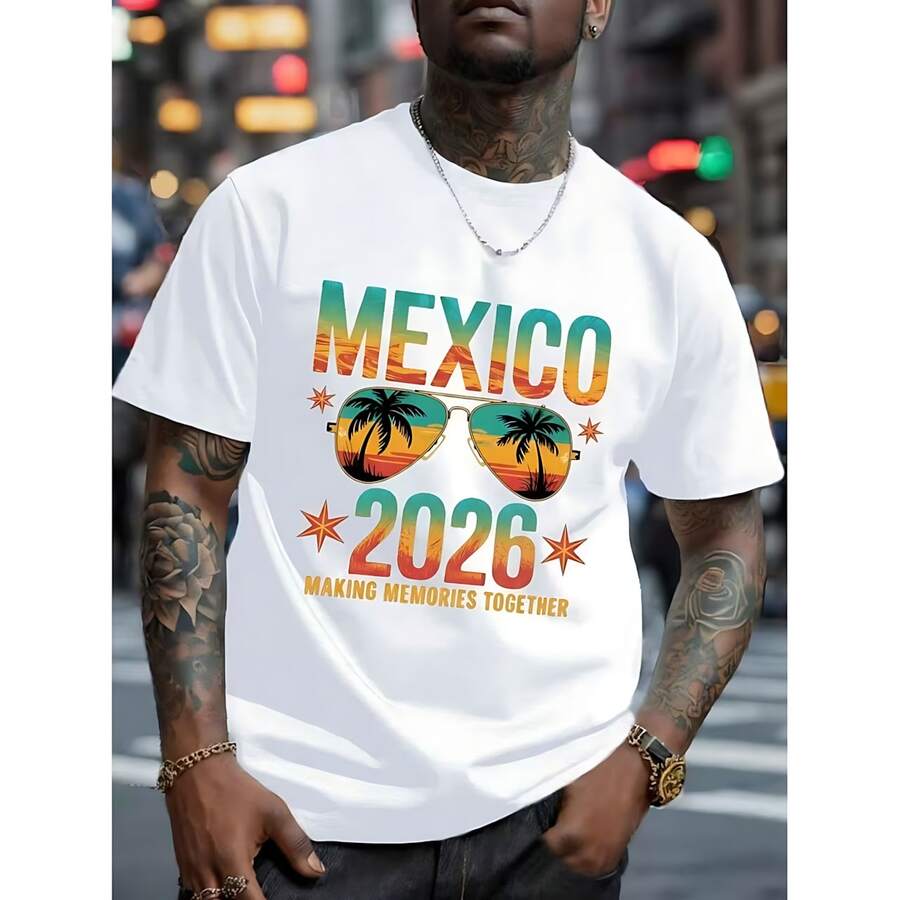 100% Cotton T-Shirt With Print, Vintage Italian Style European Summer, Casual White For Beach And Vacation. Unisex T-Shirt - 白色 - 查看 1