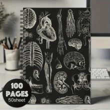 1pc Human Anatomy Spiral Notebook - Spiral Bound Medical Notebook With Labeled Body Diagrams, Suitable For Medical Students, Anatomy Coloring Book For Learners, Ideal For Study And Gift, Writing Pages Include Weekly Goals And To-Do List Sections, Lined Pages Spiral Notebook - M - View 4