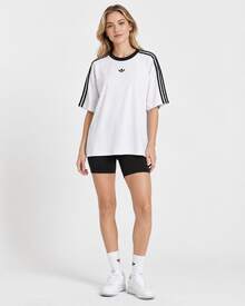 Áo thun tay ngắn dáng rộng kẻ sọc adidas Originals ADICOLOR JACQUARD, Unisex, Trắng/Đen - trắng - Xem 7
